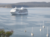 Cruise ship arrives in Twofold Bay Eden